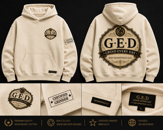 GRIND EVERY DAY Hoodie-Cream