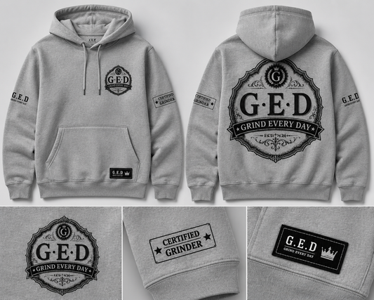 GRIND EVERY DAY Hoodie-Gray