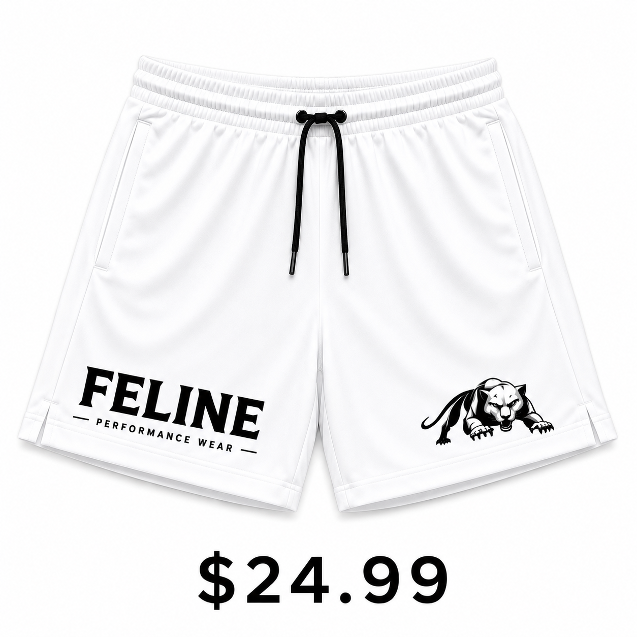 FELINE PERFORMANCE WEAR Shorts-White