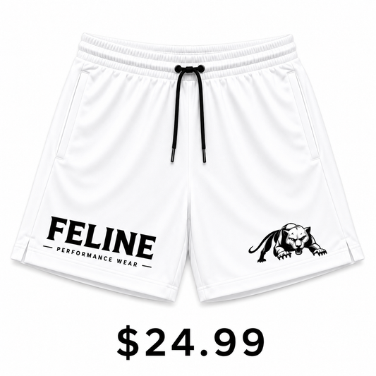 FELINE PERFORMANCE WEAR Shorts-White