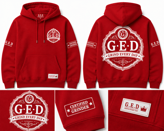 GRIND EVERY DAY Hoodie-Red