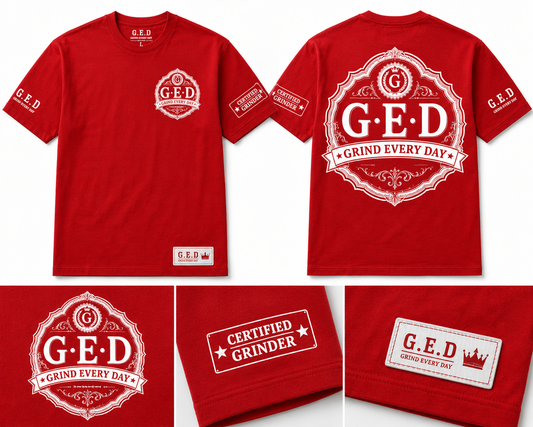 GRIND EVERY DAY Red Tee
