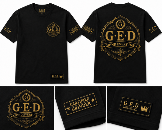 GRIND EVERY DAY Black Tee