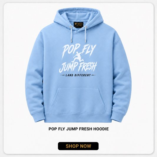 POP FLY Hoodie/Light Blue