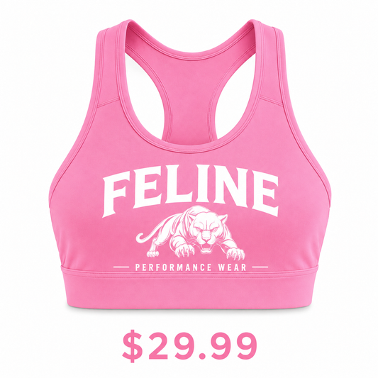 FELINE PERFORMANCE WEAR Sports Bra-Pink