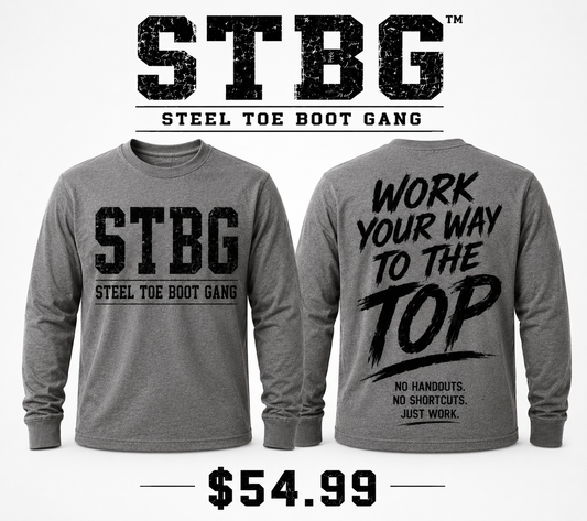 Steel Toe Boot Gang Collection-Gray Long Sleeve