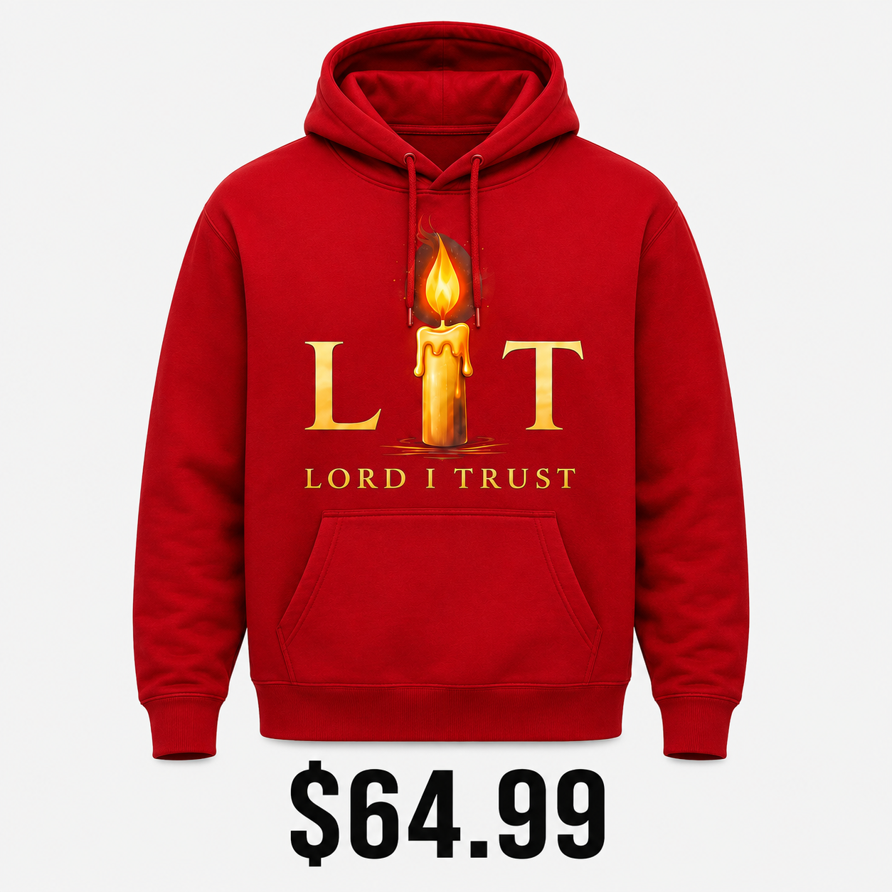 LORD I TRUST-LIT (Red Hoodie)