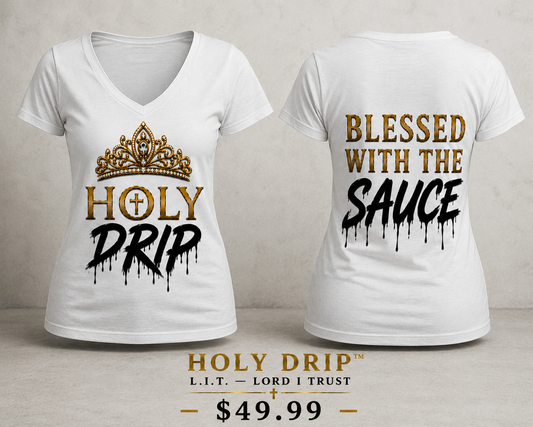 L.I.T Collection-HOLY DRIP/White Tee