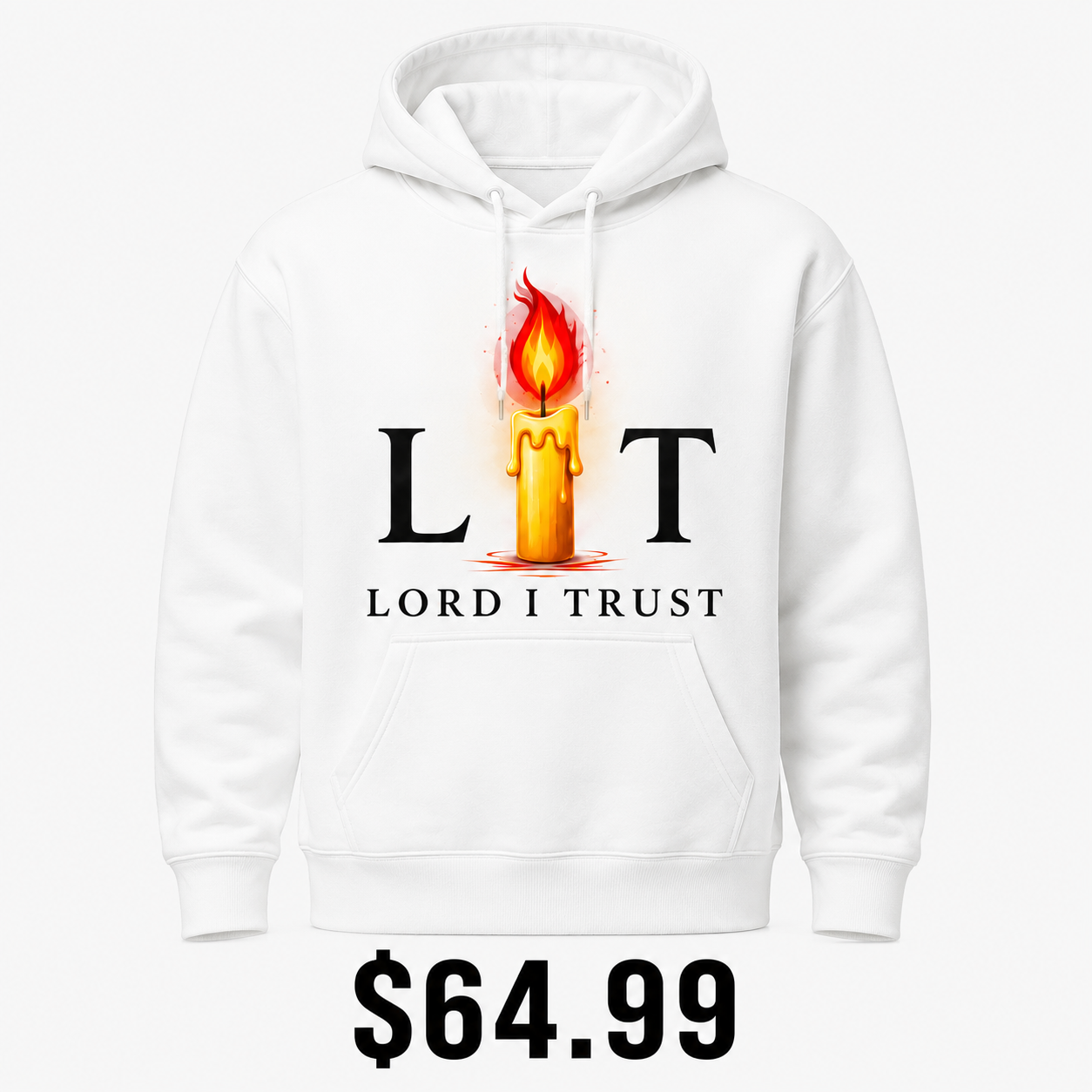 LORD I TRUST-LIT (White Hoodie)
