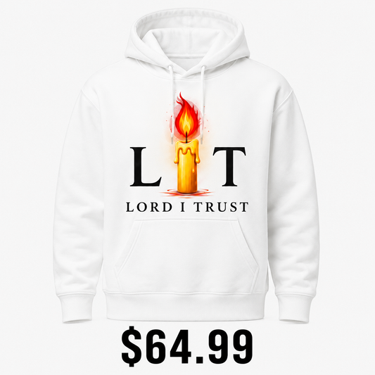 LORD I TRUST-LIT (White Hoodie)