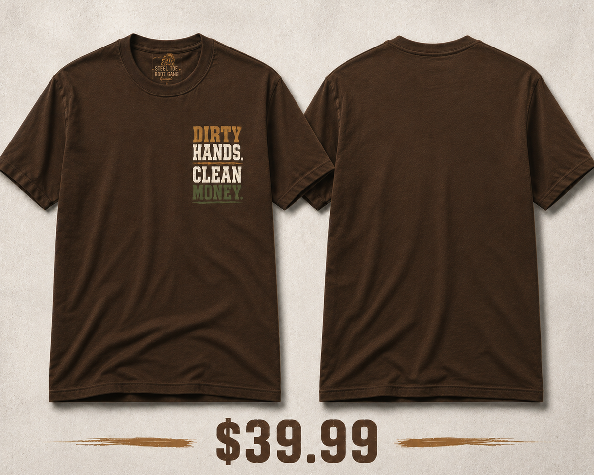 DIRTY HANDS/CLEAN MONEY- Brown Tee